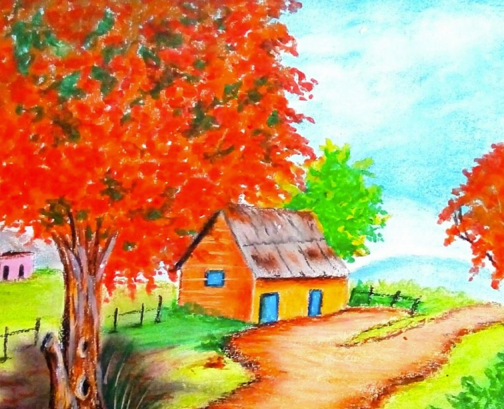 Simple Steps for Creating a Stunning Oil Pastel Scenery插图2