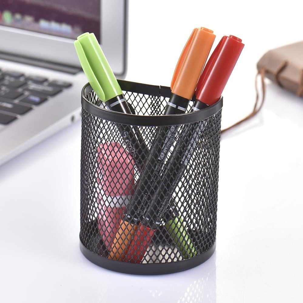 Wall-mounted magnetic pen holder