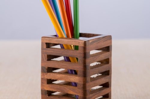 Wooden desk organizer