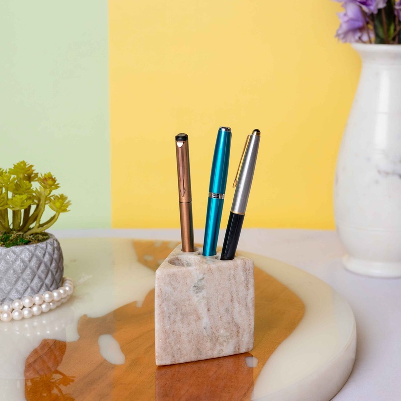 Marble pen holder