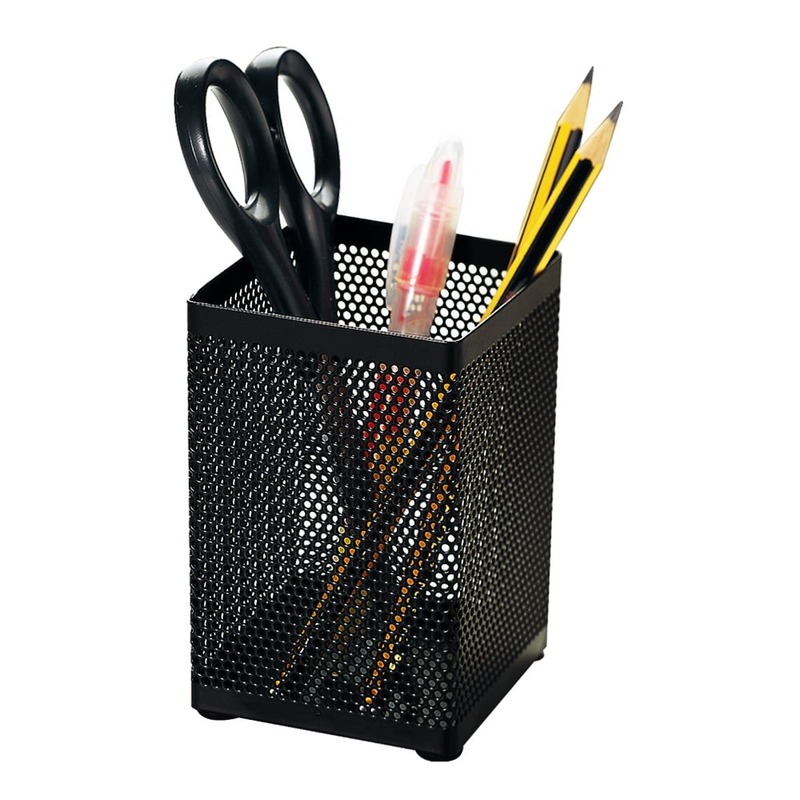 Functional metal pen holder