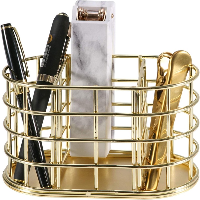 Functional metal pen holder